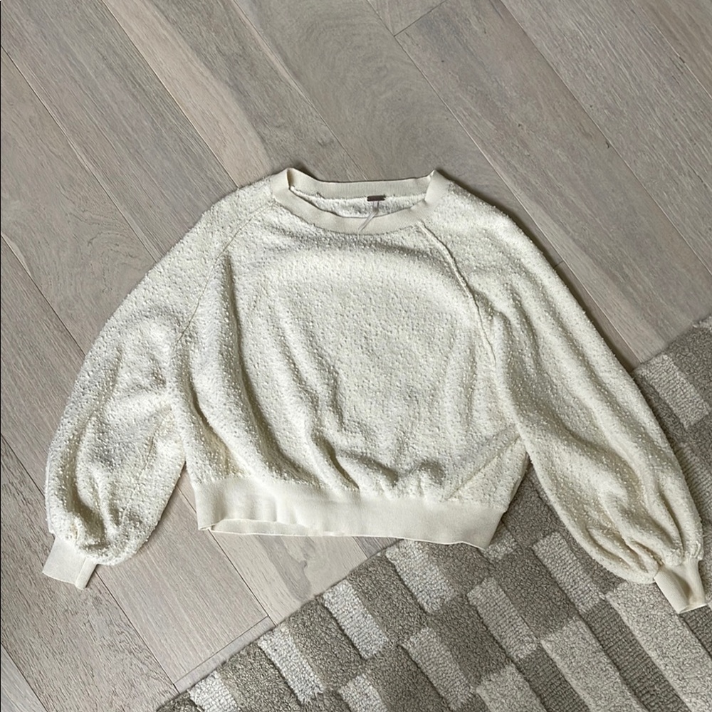 Free People Found My Friend Pullover, Ivory, Sz XS